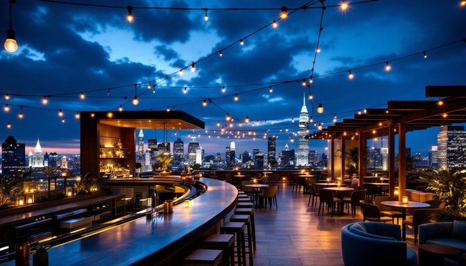 Rooftop terrace overlooking the city